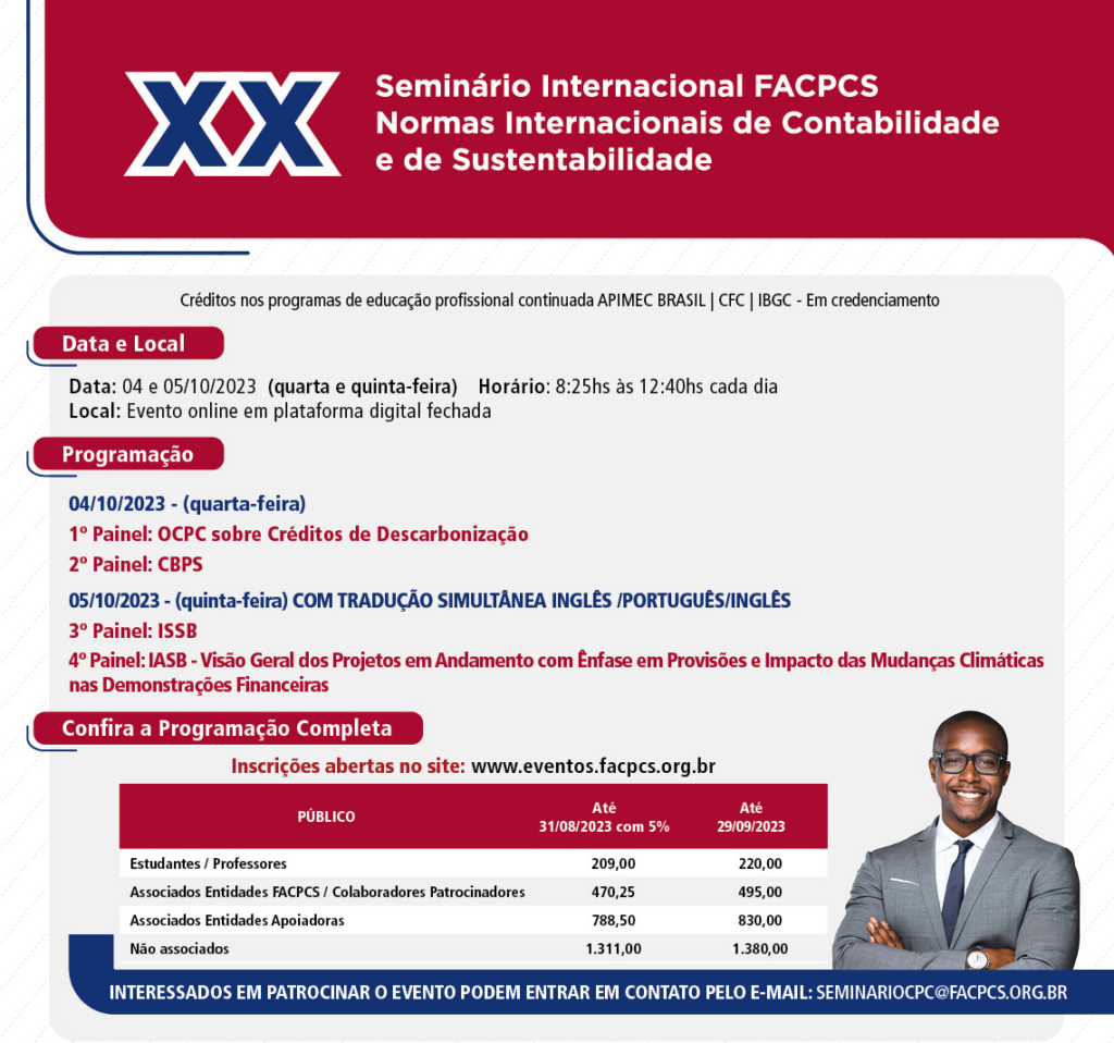 XX Seminário FACPCS será realizado nos dias 4 e 5 de outubro com apoio da AMEC