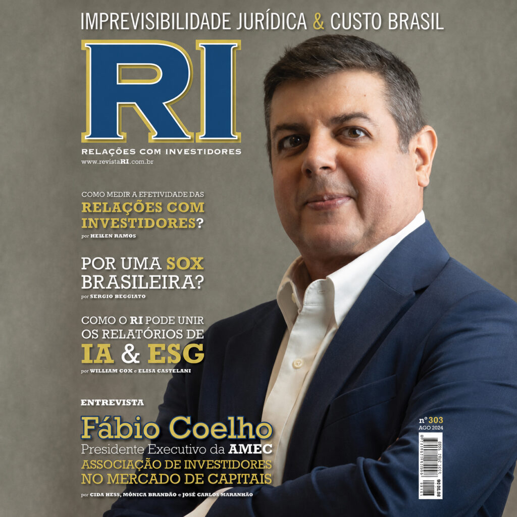 Capa da Revista RI destaca entrevista com Fábio Coelho sobre os 20 anos da Amec
